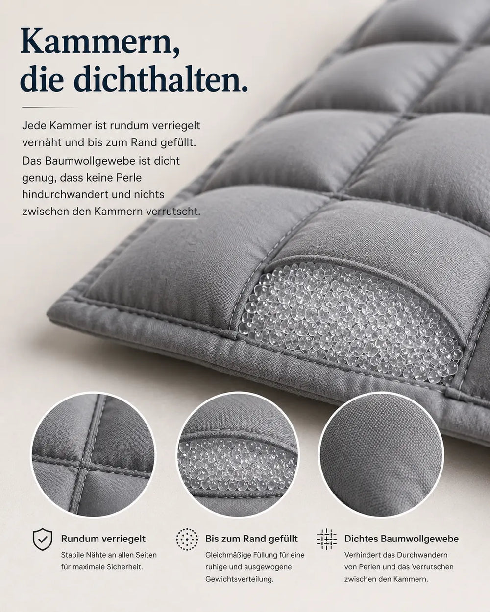 Kammern, die dichthalten.